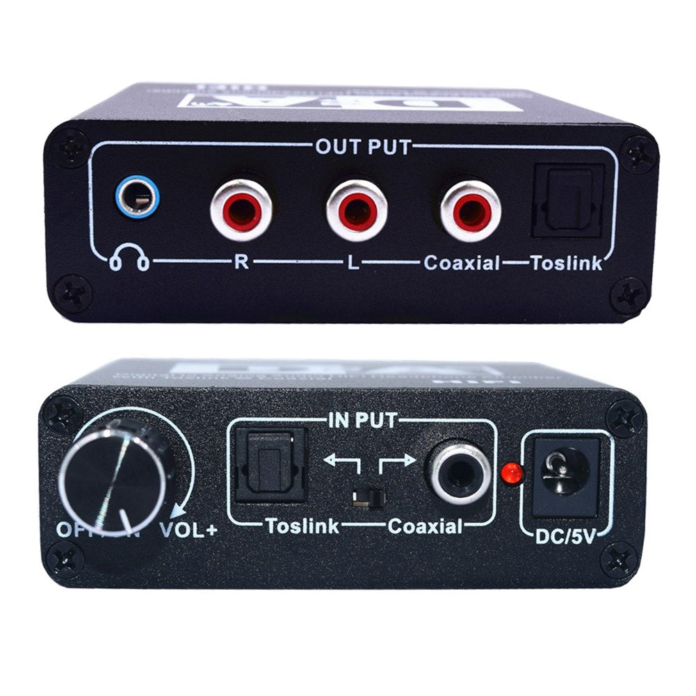 New Mini Digital Analog Optical Audio Converter Coax Coaxial for Toslink to Analog RCA L/R Audio Converter Adapter - ebowsos