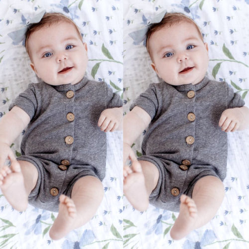 New Newborn Toddler Infant Baby Boys Girl Casual Romper Jumpsuit Cotton Short Sleeve Clothes Summer Sunsuit Outfits - ebowsos