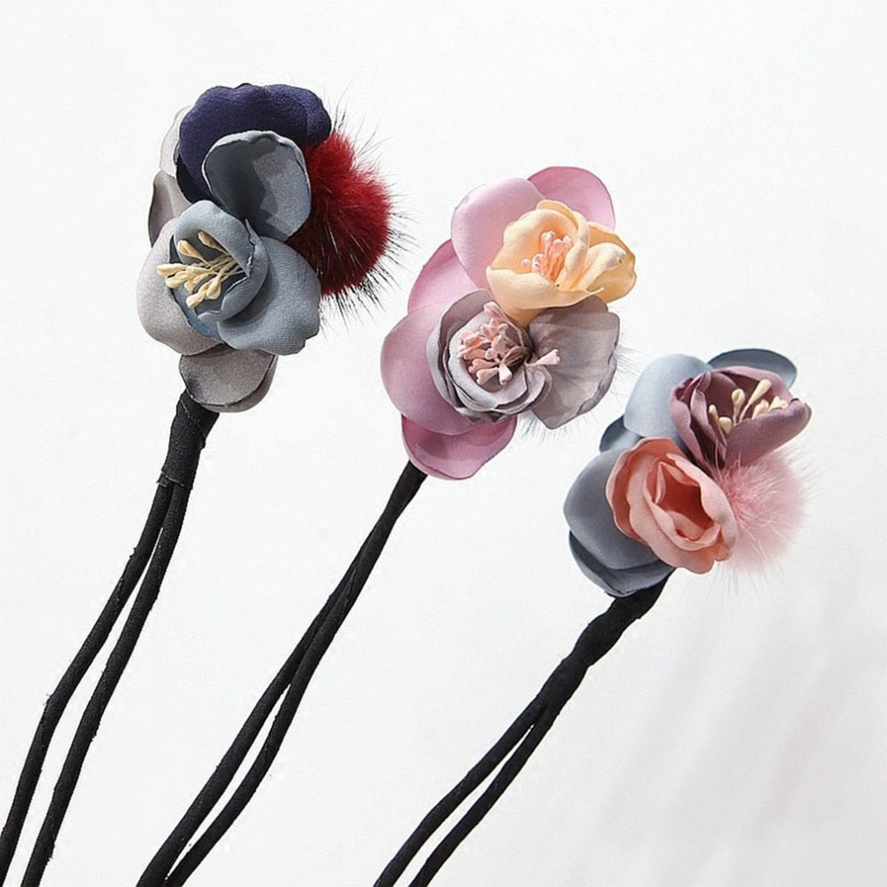 New Pearl Flower Bow Knot Bun Hair bands Making Style Hair Accessories Bun Hair Dish DIY For Women Girls - ebowsos