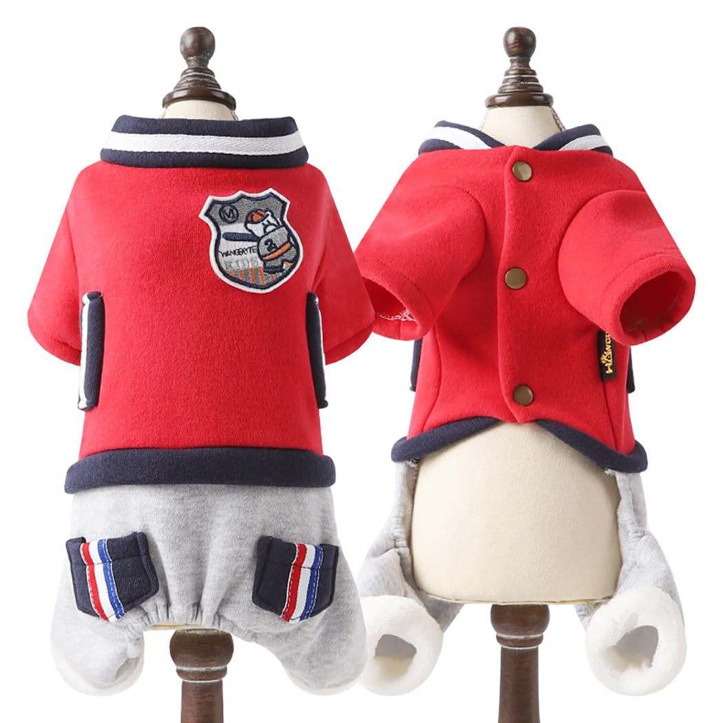 New Pet Four-Legged Baseball Sweater Fashion Warm Athletic Style Pet Apparel Warm Pet Sweater For Dogs-ebowsos