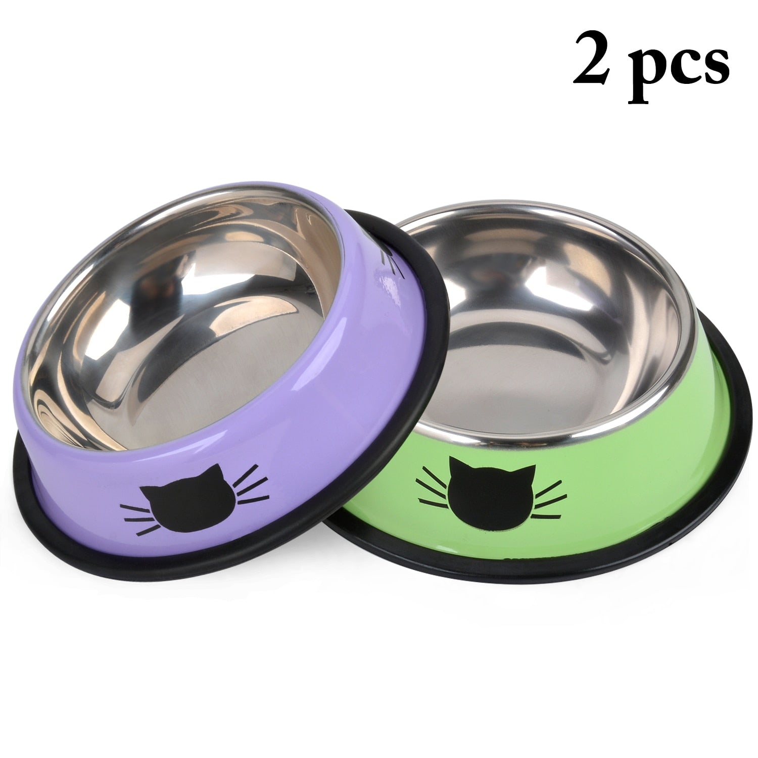 New Pet Product For Dog Cat Bowl Stainless Steel Anti-Skid Pet Dog Cat Food Water Bowl Pet Feeding Bowls Tool Pet Feed Supplies-ebowsos