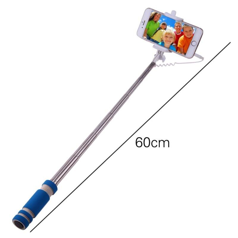 New Selfie Stick Monopod Shutter Holder Extendable Handheld Wired Selfie Stick Shutter for IOS Android Mobile Phone - ebowsos