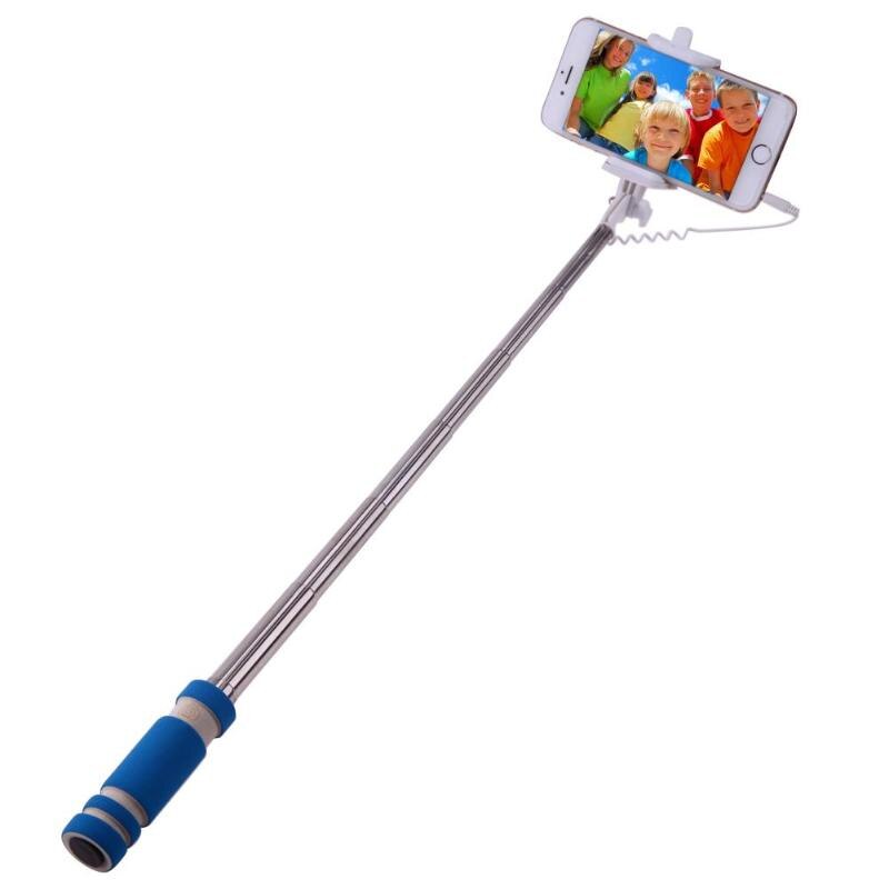 New Selfie Stick Monopod Shutter Holder Extendable Handheld Wired Selfie Stick Shutter for IOS Android Mobile Phone - ebowsos
