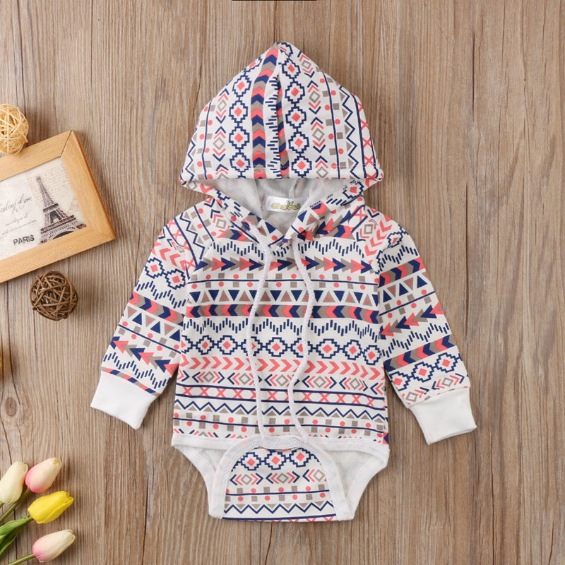 New Style Baby Boys Girls Toddler Loose Hoodie Hooded Bodysuits Jumpsuit Clothes Outfits Set - ebowsos