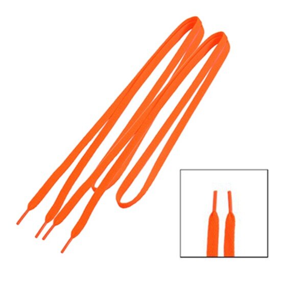 New Trainers Replacement 8mm Wide Orange Flat String Shoelace Pair - ebowsos
