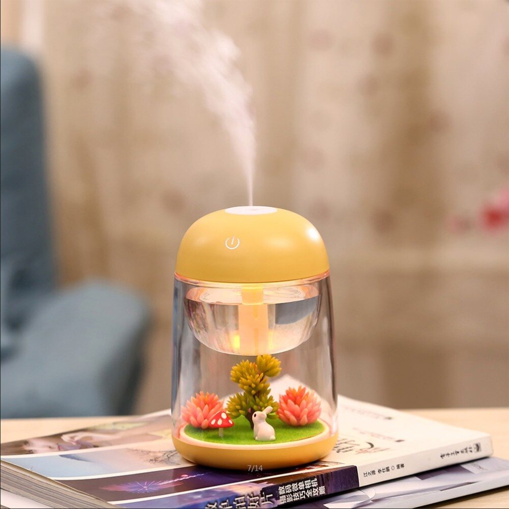 New USB Micro Landscape Humidifier Mini Portable size LED Light for Home Office Car Mist Maker Essential Oil Diffuser - ebowsos