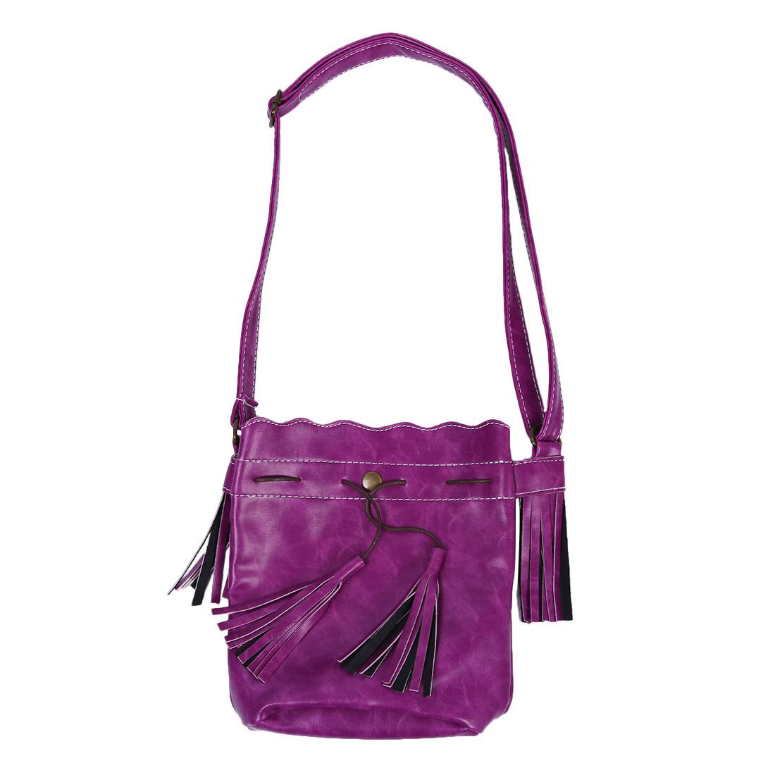 New Women bag Tassel fashion bucket bag patchwork women shoulder bag messenger bag women handbag - ebowsos
