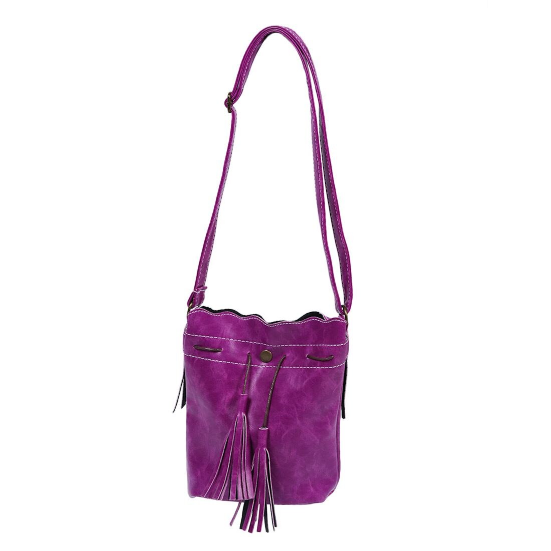 New Women bag Tassel fashion bucket bag patchwork women shoulder bag messenger bag women handbag - ebowsos