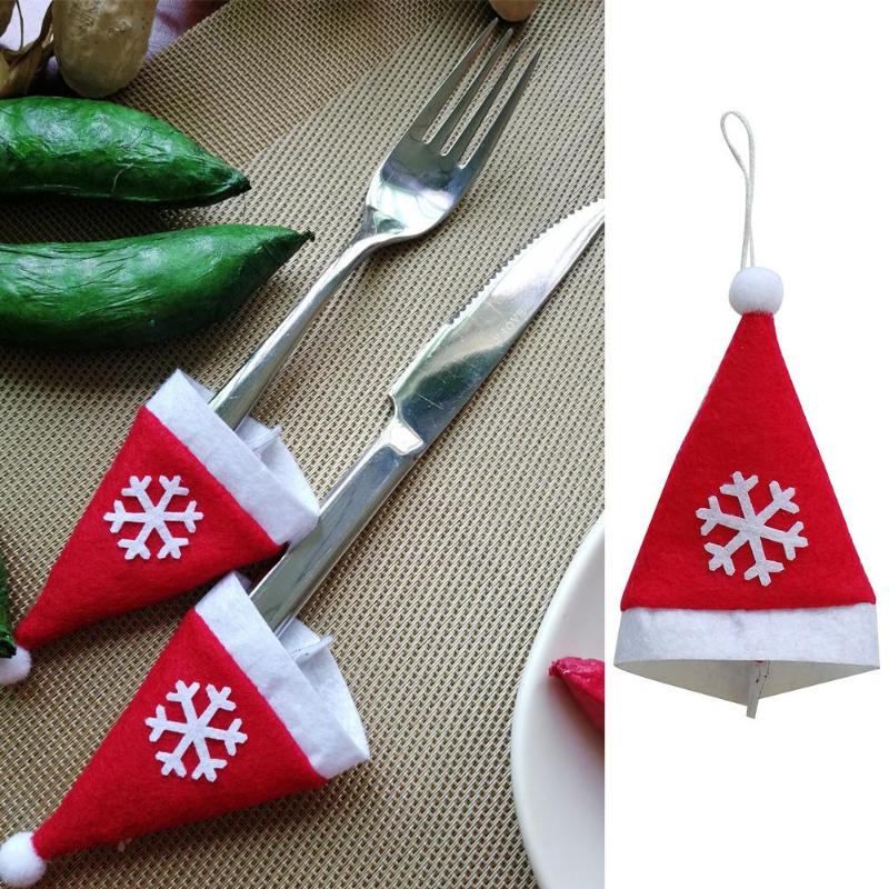 New Year Merry Christmas Dinner Knife Fork Christmas Santa wine bottle  Christmas decorations ornaments for home - ebowsos