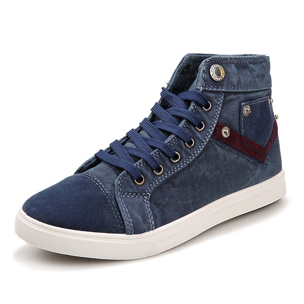 New spring and summer mens high top canvas casual shoe - ebowsos
