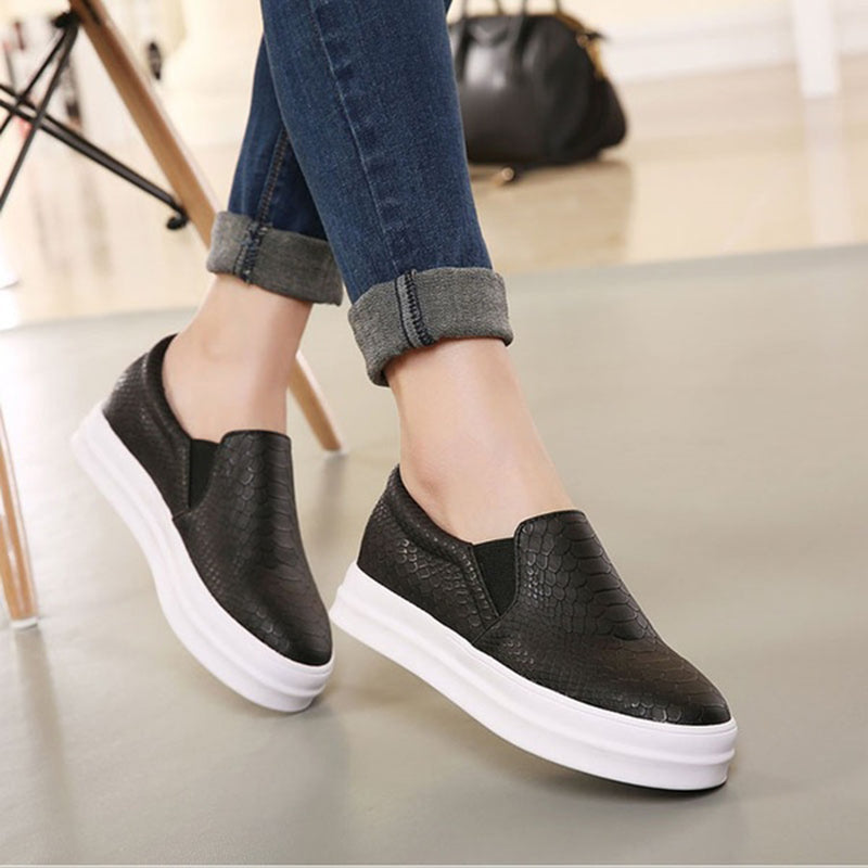 New women Serpentine surface Thick crust Trifle Carrefour shoes - ebowsos