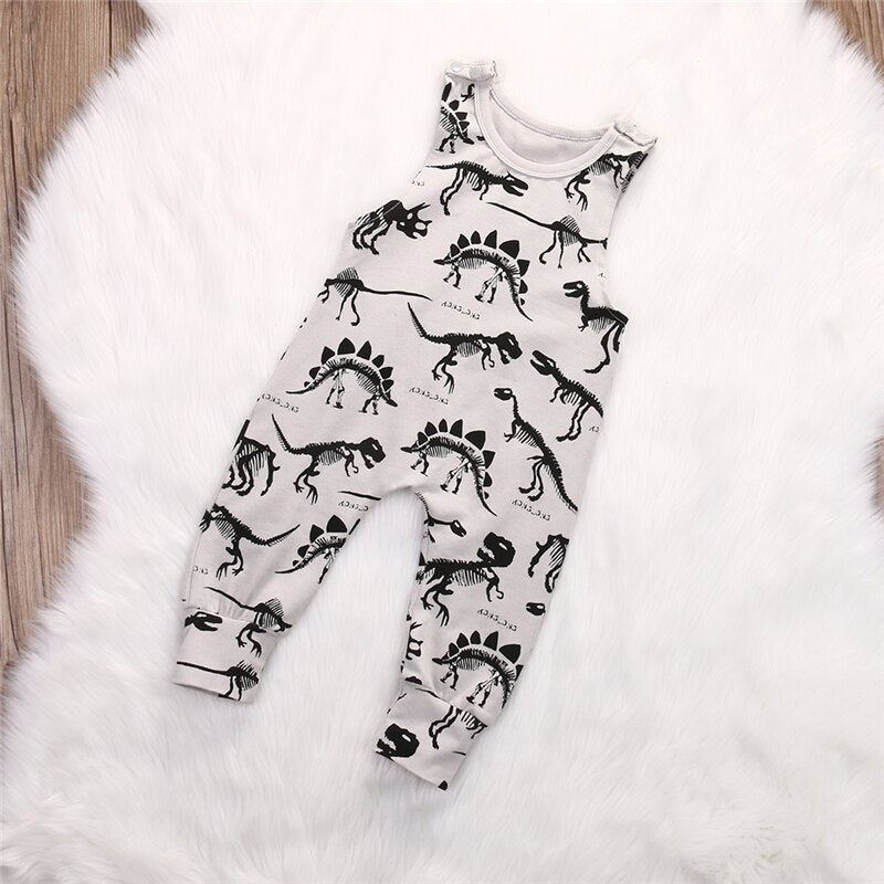 Newborn Baby Dinosaur Clothes Infant Baby Girls Sleeveless Cotton Jumpsuit Romper Outfits 0-18M - ebowsos