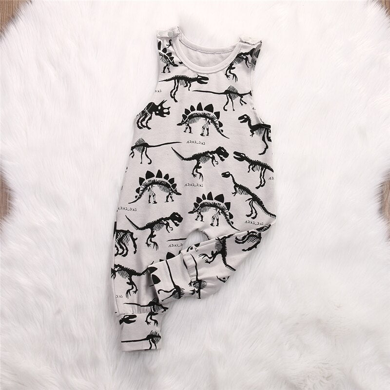 Newborn Baby Dinosaur Clothes Infant Baby Girls Sleeveless Cotton Jumpsuit Romper Outfits 0-18M - ebowsos