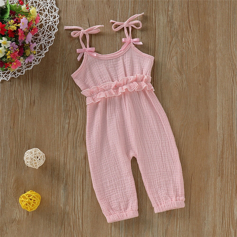 Newborn Baby Girl Ruffled Floral Romper Backcross Jumpsuit Outfits Sunsuits Baby Clothing - ebowsos