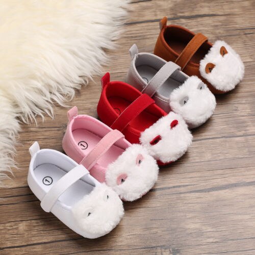 Newborn Baby Girl Soft Sole Leather Crib Shoes Anti-slip Sneaker Prewalker 0-18M - ebowsos