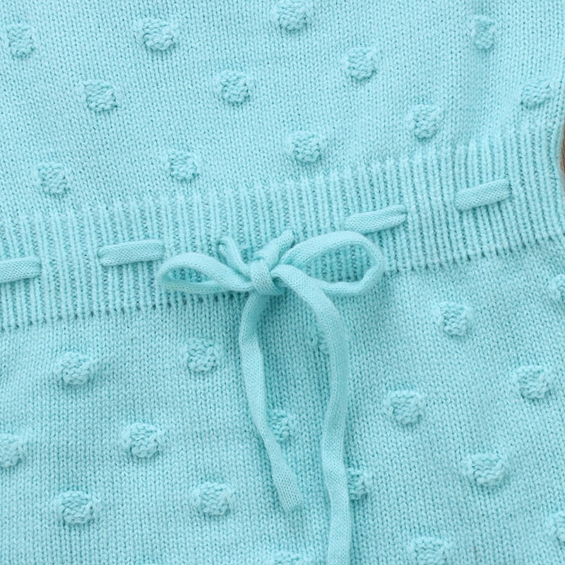 Newborn Baby Girls Sleeveless Knitting Bodysuitsr Jumpsuit Sweater Outfit Princess Children Clothing - ebowsos