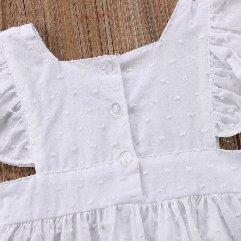 Newborn Kids Baby Girls A-line Girl Dresses Ruffle Top Blouse Dress Clothes Summer Pirncess Dress - ebowsos