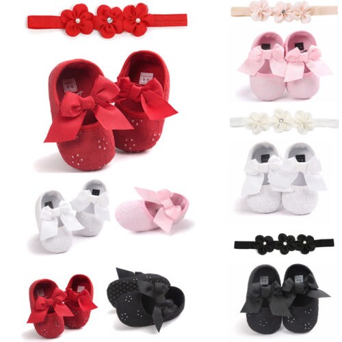 Newborn Toddler Girl Crib Shoes Floral Cute Casual Pram Prewalker Anti-slip Sneakers Soft Sole - ebowsos