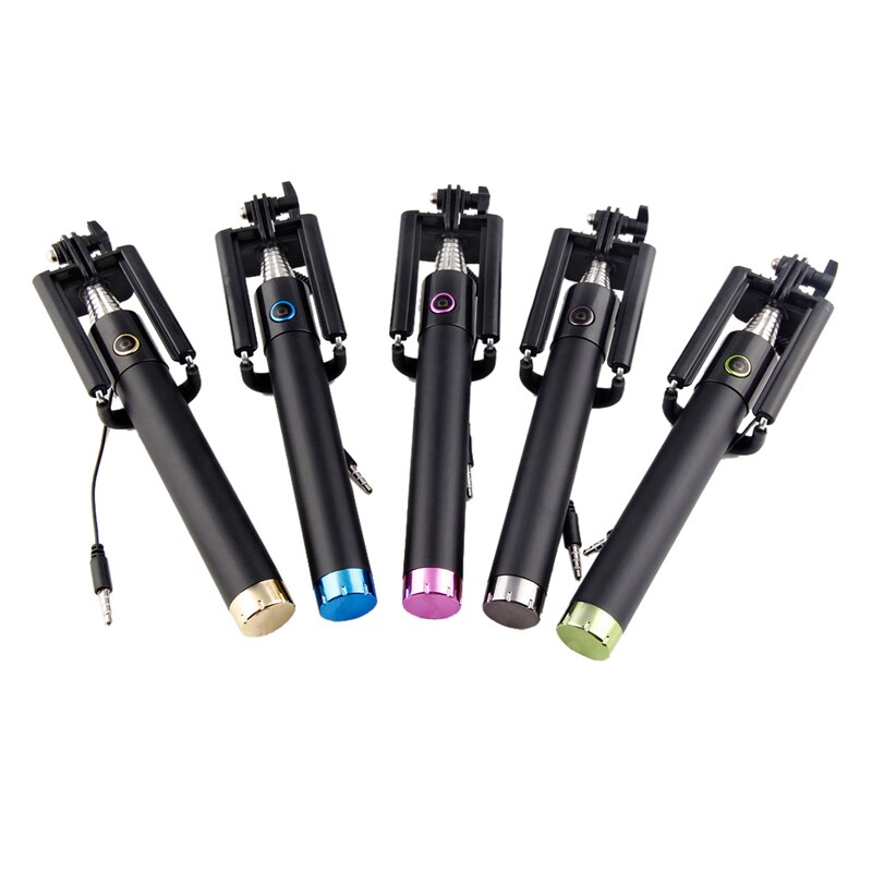 Newest Wired Selfie Stick Mini Extendable Handheld Monopod Selfie Stick For iPhone Samsung HTC SONY Nokia LG - ebowsos