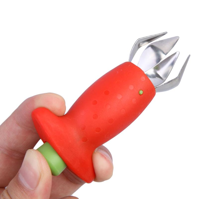 Nice Strawberry Stem Leaves Huller Remover Removal Fruit Corer Kitchen Tool - ebowsos