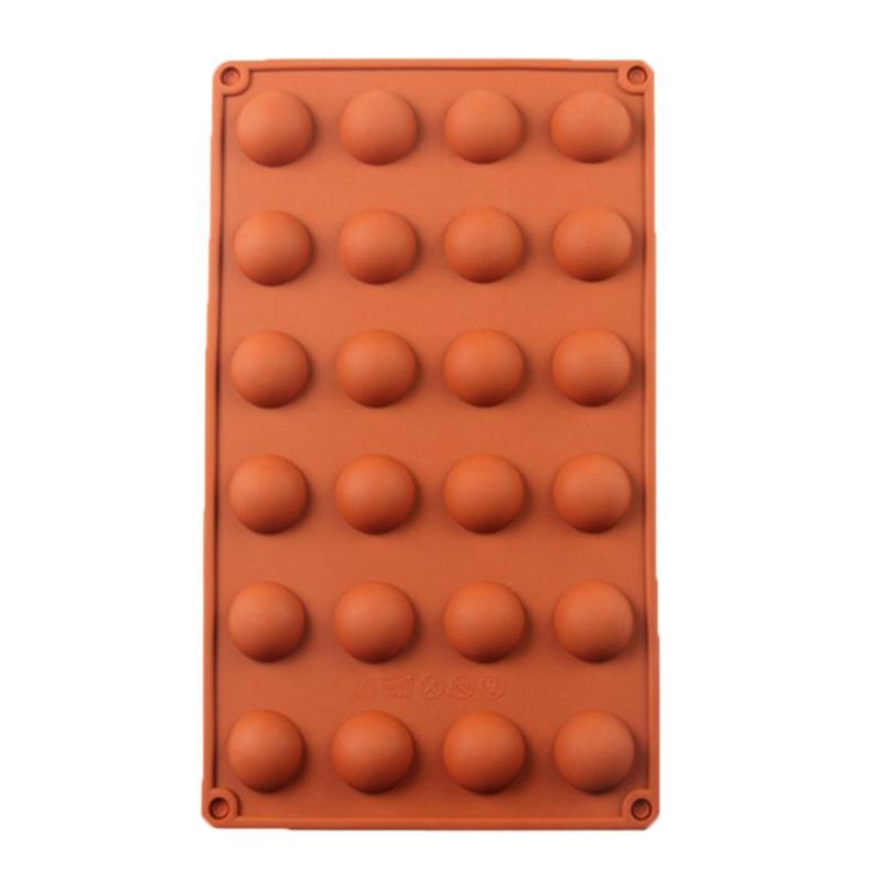 Non-Stick 24 Cavity Mini Half Sphere Silicone Mold Ice Tray Baking Pan Moulds Baking Truffle Dessert Cake Decorating Tools - ebowsos
