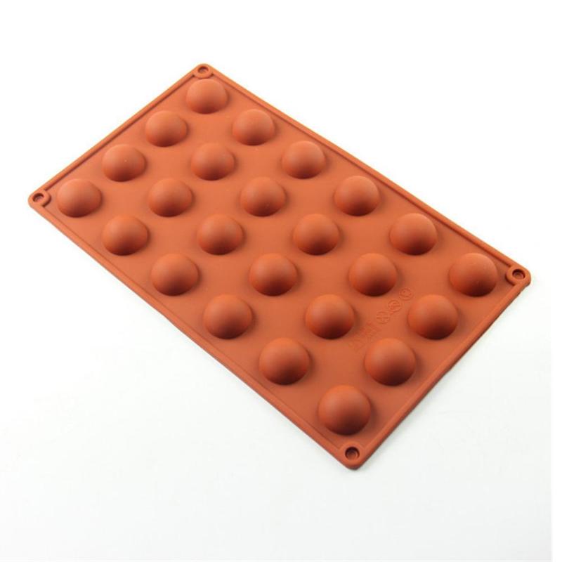 Non-Stick 24 Cavity Mini Half Sphere Silicone Mold Ice Tray Baking Pan Moulds Baking Truffle Dessert Cake Decorating Tools - ebowsos