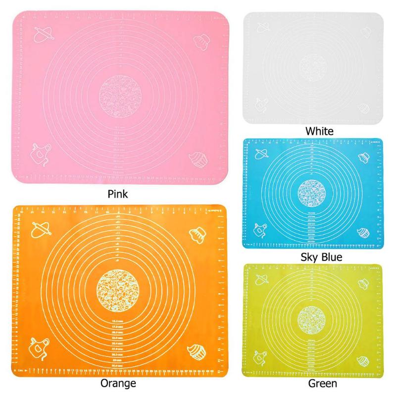 Non Stick Silicone Baking Mat Oven Scale Rolling Dough Pad Non-Stick Pastry Mat Sheet Oven Liner - ebowsos