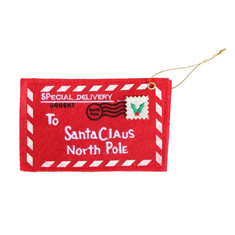 Non-Woven Embroidery Christmas Envelope Xmas Trees Pendant Gift Candy Bags - ebowsos