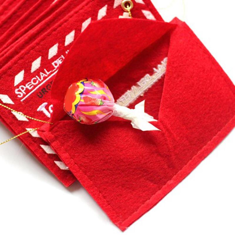 Non-Woven Embroidery Christmas Envelope Xmas Trees Pendant Gift Candy Bags - ebowsos