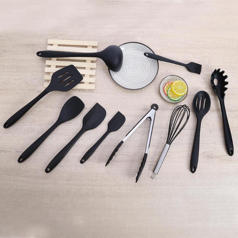 Non - stick pan kitchen utensils set of silicone kitchenware 10 sets - ebowsos