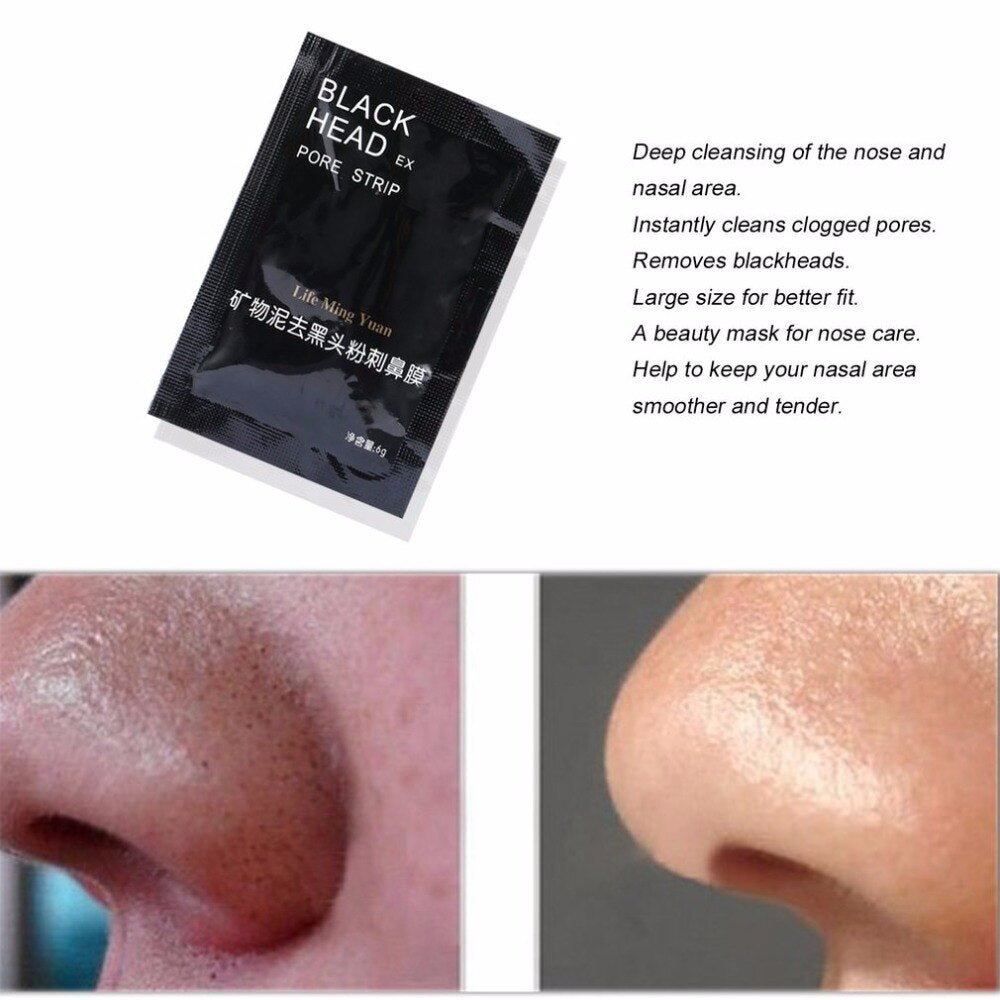 Nose Face Mask Mineral Mud Nose Blackhead Remover Mask Pore Spots Cleansing Cleaner Removal Membranes Strips Black Mask Strip - ebowsos