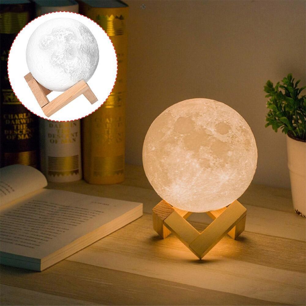 Novelty 10CM LED Light Moon Luminous Moon Children's Day Toys Touch Control Moon Light Up Toys Gifts With Rechargeable USB Line-ebowsos