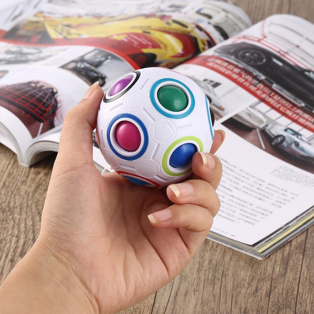 Novelty Rainbow Football Puzzle Spherical Magic Cube Toys Learning & Educational Toys Funny Toy For Children Kids Adult-ebowsos