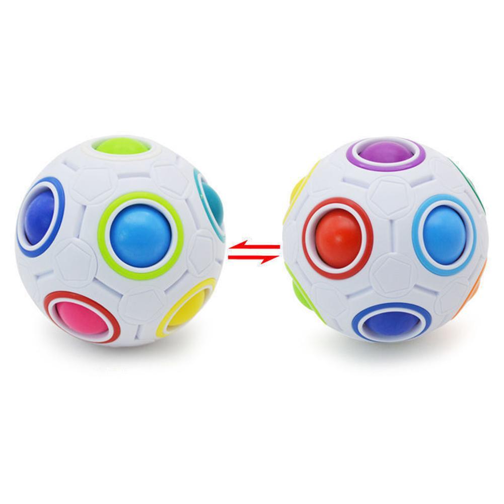Novelty Rainbow Football Puzzle Spherical Magic Cube Toys Learning & Educational Toys Funny Toy For Children Kids Adult-ebowsos