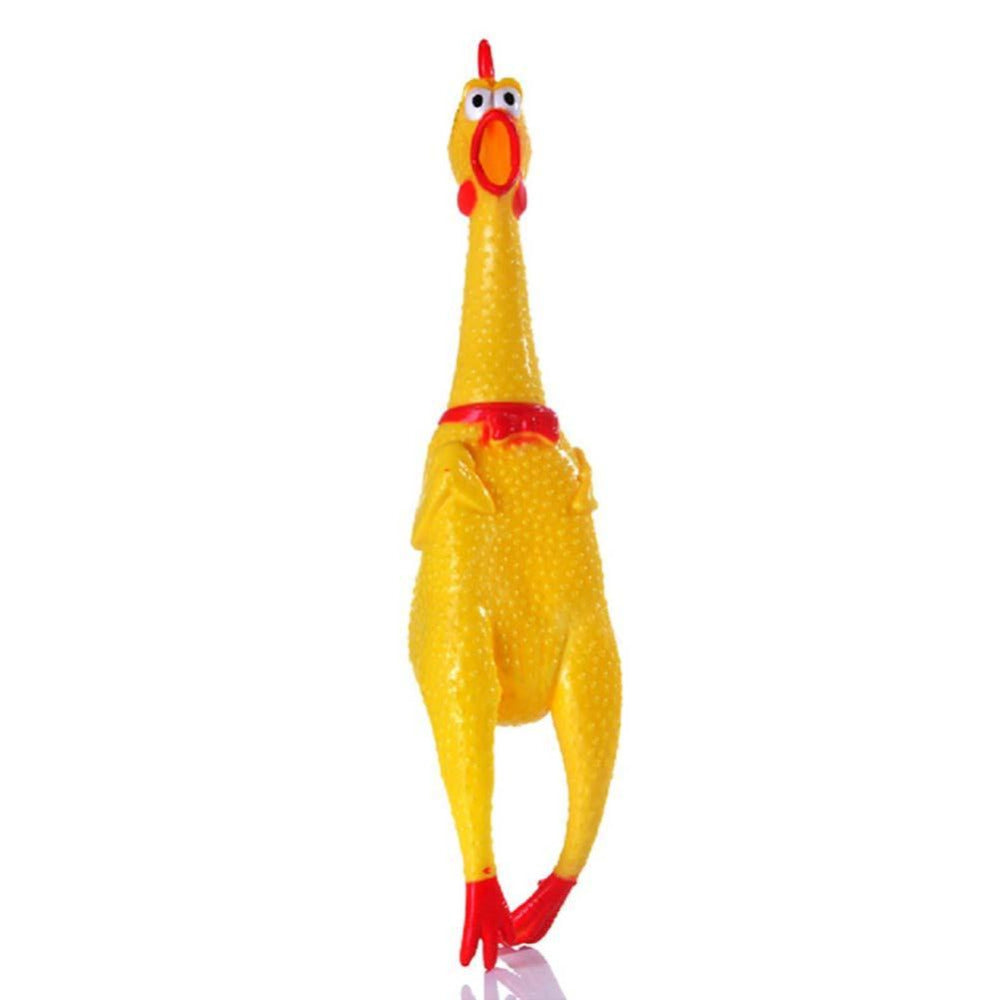 Novelty Screaming Rubber Chicken Squeeze Toys 16cm Sound Toy for ADHD Kids Adults Anti stress Toy Shrilling Yellow Chickens-ebowsos