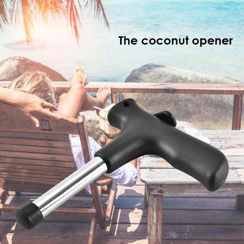 Nut Coconut Opener Tool Plastic Deslagging Tube Opening Sharp Stainless Steel Coconut Opener Kitchen Outdoor Knife 13x10cm - ebowsos