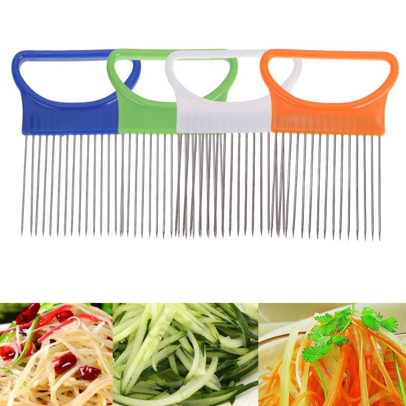 Onion Holder For Slicing Vegetable Slicer Stainless Steel Kitchen Gadget D4X1 - ebowsos