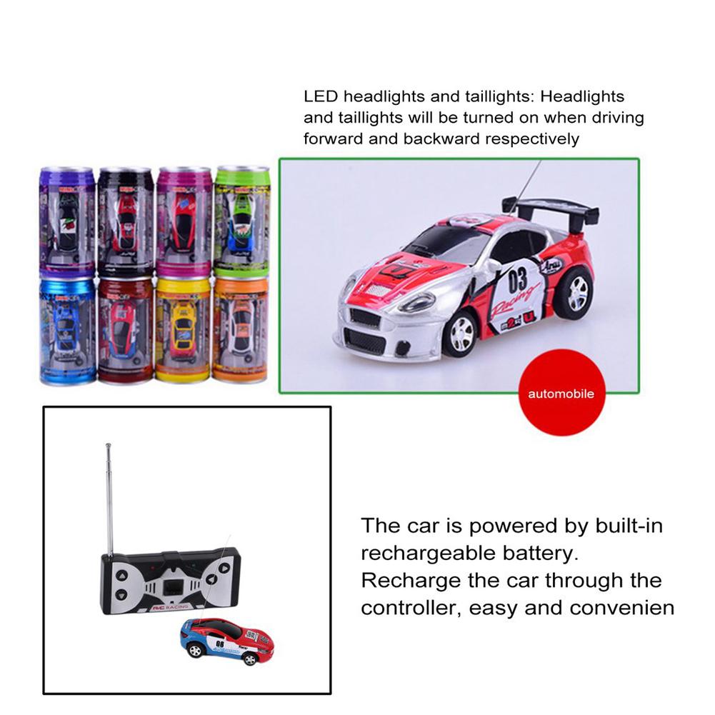 Original 1 : 64 Coke Can Mini Speed Radio Remote Control Micro Car Road Blocks RC Toys Kid's Toys Christmas Gifts Color Random-ebowsos
