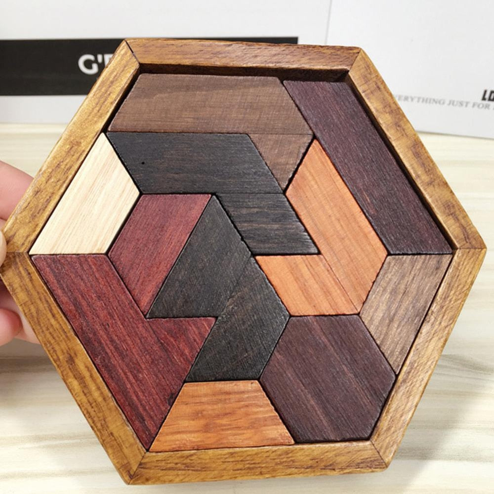 Original Puzzle Wooden Toy Tangram/Jigsaw Board Wood Geometric Shape Children Educational Learning Toy Christmas Gift to Kid-ebowsos