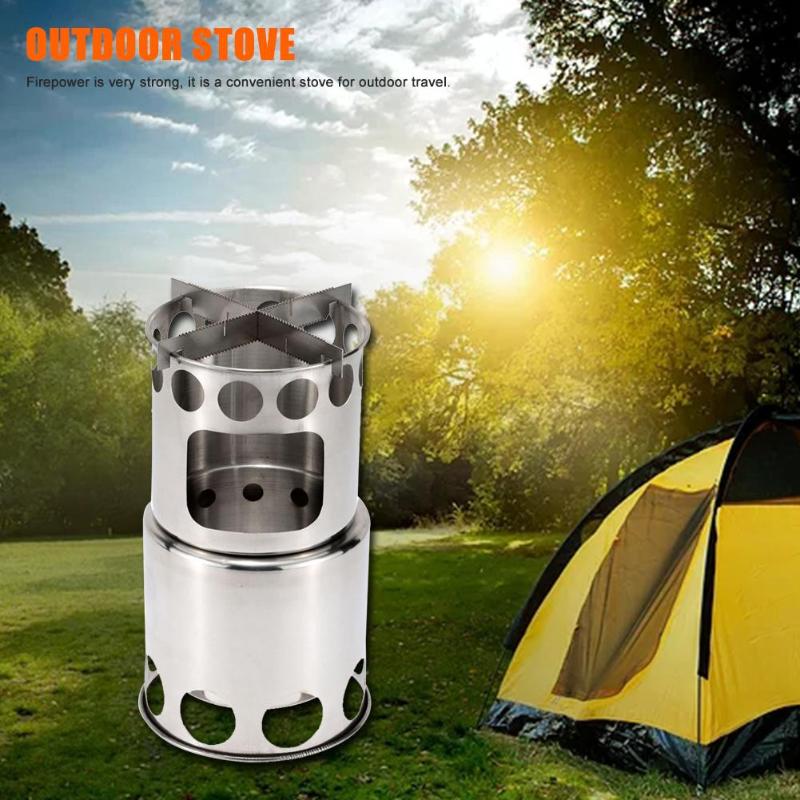 Outdoor Camping Stove Portable Stainless Steel Wood Stove Camping Equipment for Outdoor-ebowsos