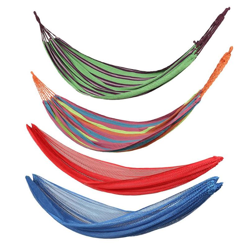 Outdoor Hammock Garden Travel Picnic Camping Swing 1 Person Hang Bed Camping Hanging Hammock Canvas Bed Strong High Quality-ebowsos
