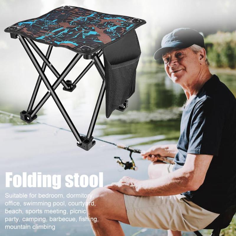 Outdoor Portable Folding Chair Camping Fishing Travel Picnic Beach Seat Stool Suitable for Sports Meeting Picnic Party-ebowsos