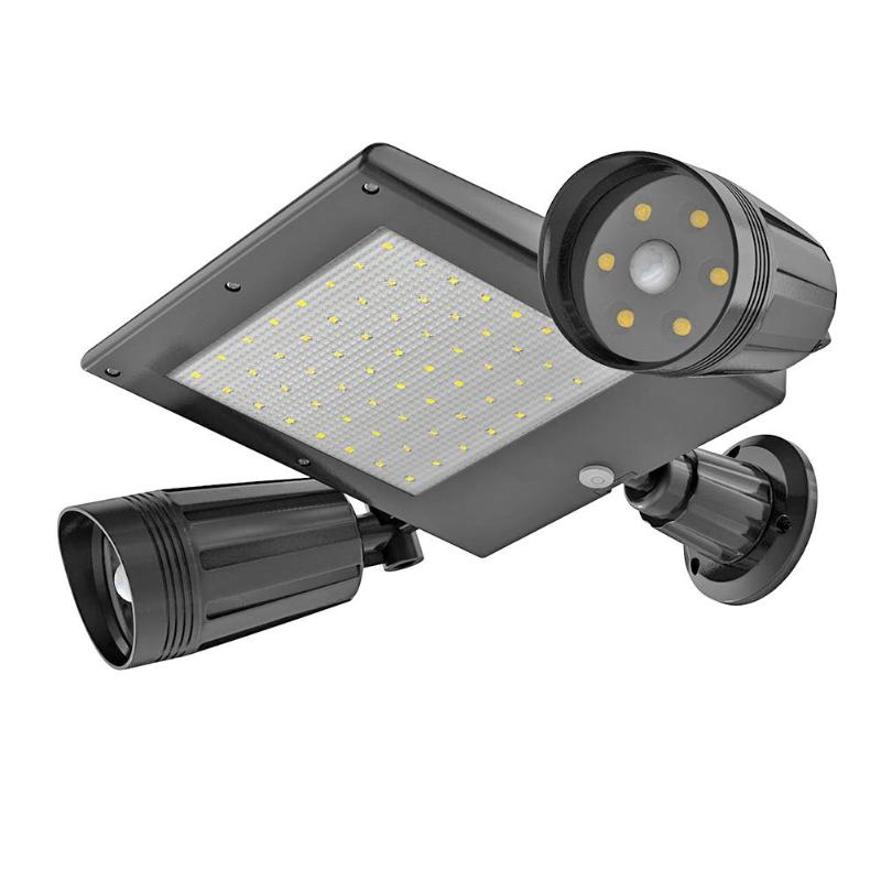 Outdoor Sensor Dual Head Solar Security Motion Floodlight Panel Light Lamp - ebowsos