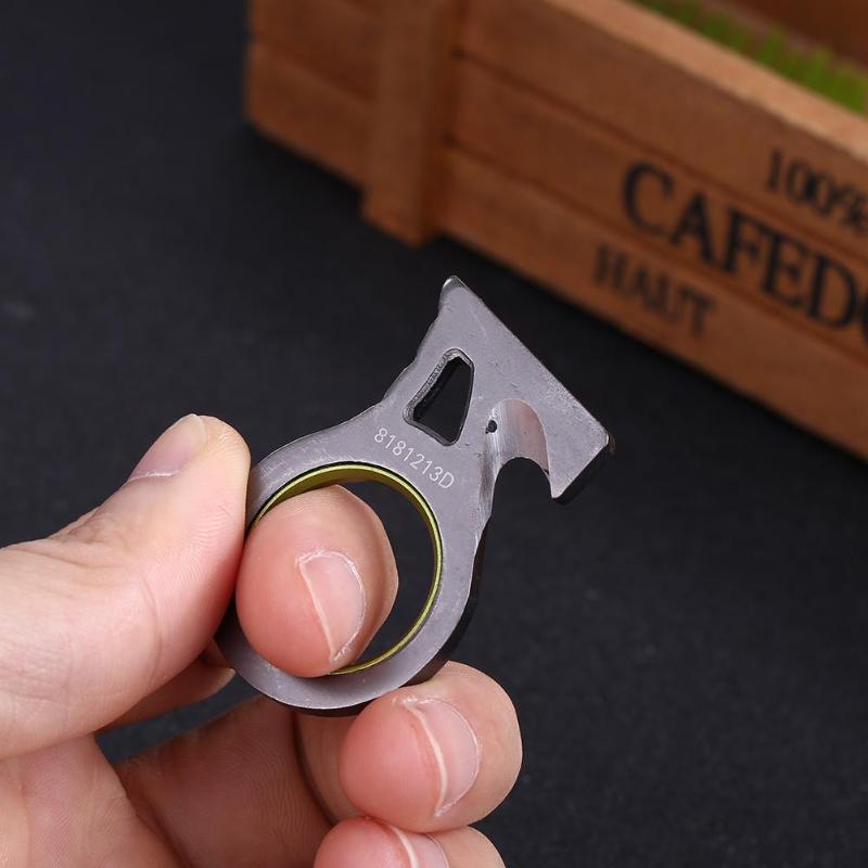Outdoor Single Finger Sharp Twine Knife Cutter Cutting Rope Knife Car Gadget Emergency Survive Rescue Camping Key Chain Tools-ebowsos