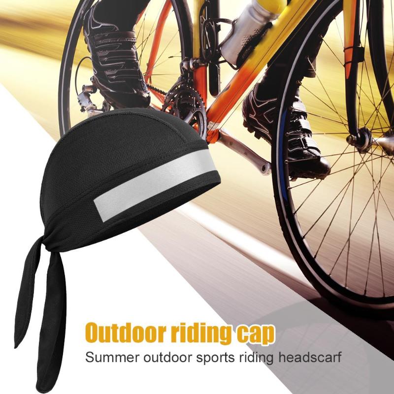 Outdoor Soild Color Head Scarf Sport Cycling Cap Sunscreen Sweat Absorption Safety Reflective Fabric Cycling Caps-ebowsos