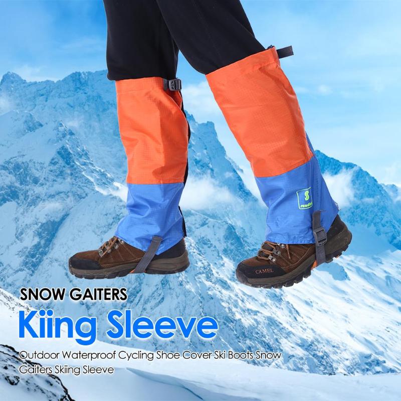 Outdoor Waterproof Cycling Shoe Cover Ski Boots Snow Gaiters Hiking Trekking Climbing Skiing Sleeve Legging Gaiters-ebowsos