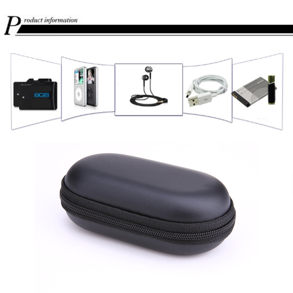 Oval Style EVA Headphone Carry Bag Hard for Power Beats PB In-Ear Earphone Pouches Storage Cases Black Box (100*60*40mm) New - ebowsos