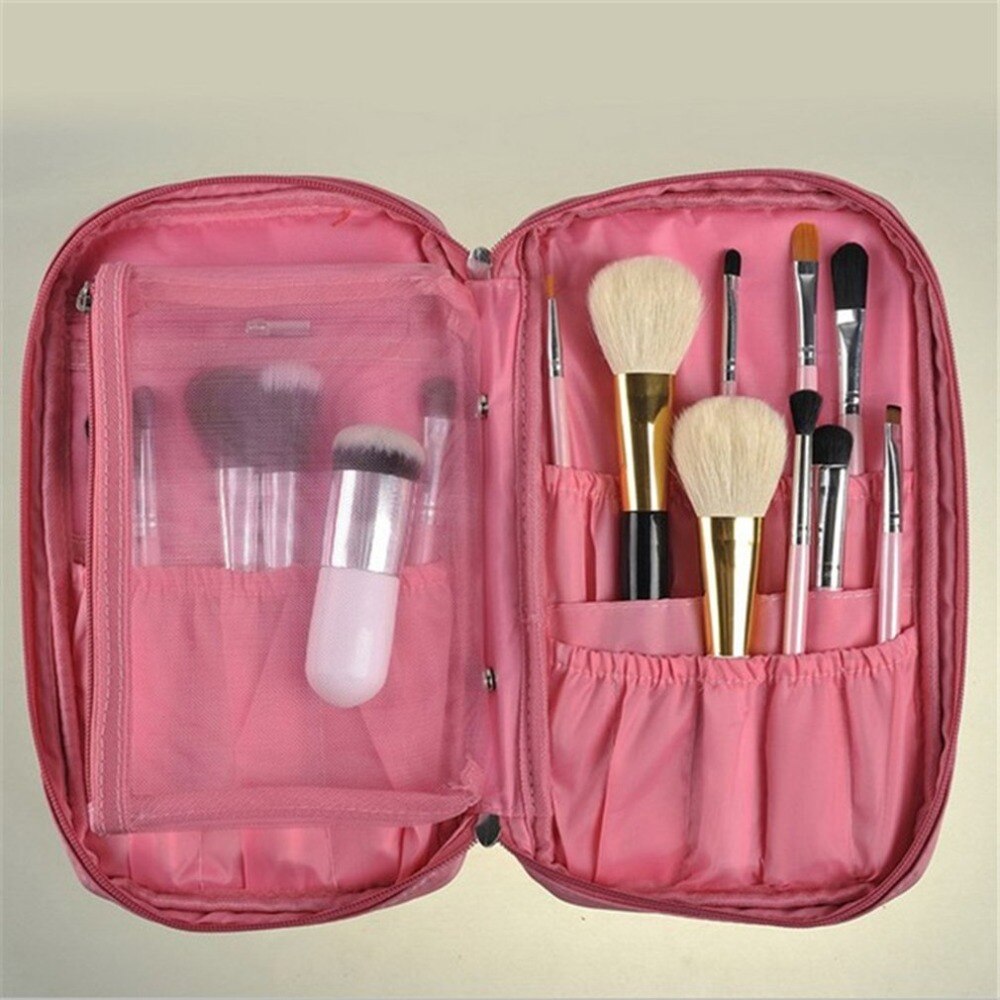 Oxford cloth Women makeup brushes Zipper Makeup Bag Ladies Comestic Travel Storage Bag Makeup tool kits - ebowsos