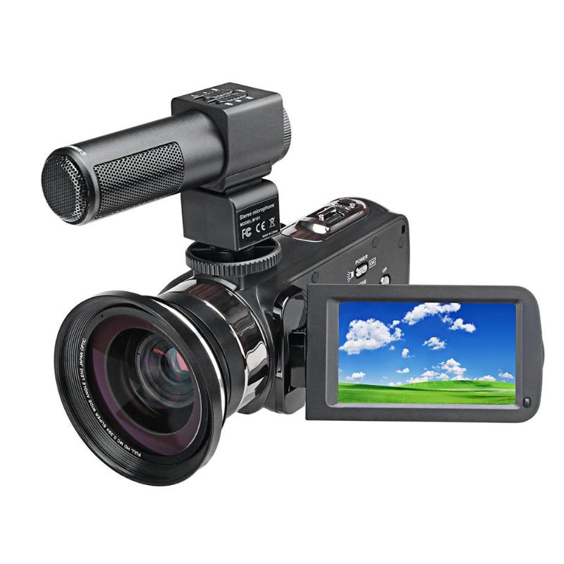 P13 WIFI Digital Camera 3 inch 4K 2160P HD 48MP 16X Zoom Webcam+DV Bag+MIC+Fill-in Light+Wide Angle Lens Set IPS Touch Screen - ebowsos