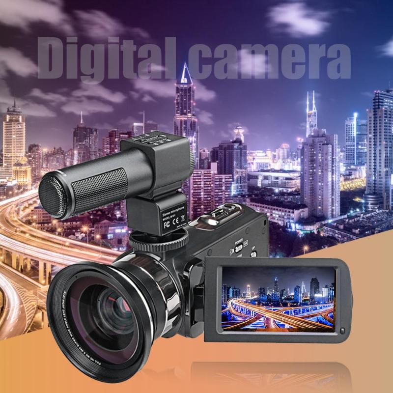 P13 WIFI Digital Camera 3 inch 4K 2160P HD 48MP 16X Zoom Webcam+DV Bag+MIC+Fill-in Light+Wide Angle Lens Set IPS Touch Screen - ebowsos